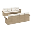 vidaXL Poly Rattan Sofa Set in Beige