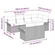 vidaXL Poly Rattan Sofa Set with Cushions in Beige