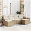 vidaXL Poly Rattan Sofa Set with Cushions in Beige