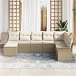 vidaXL Poly Rattan Small Sofa Set with Cushions in Beige