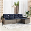 vidaXL Poly Rattan Sofa Set in Gray