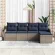 vidaXL Poly Rattan Sofa Set in Gray