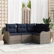 vidaXL Poly Rattan Sofa Set in Gray