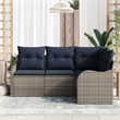 vidaXL Poly Rattan Sofa Set in Gray