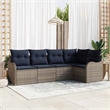 vidaXL Poly Rattan Sofa Set in Gray