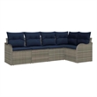 vidaXL Poly Rattan Sofa Set in Gray