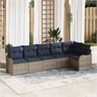 vidaXL Poly Rattan Sofa Set in Gray