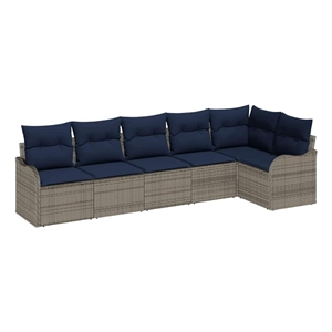 vidaXL Poly Rattan Sofa Set in Gray