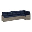 vidaXL Poly Rattan Sofa Set in Gray