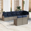 vidaXL Poly Rattan Sofa Set in Gray