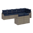 vidaXL Poly Rattan Sofa Set in Gray