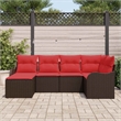 vidaXL Poly Rattan Small Sofa Set in Brown
