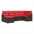 vidaXL Poly Rattan Small Sofa Set in Brown