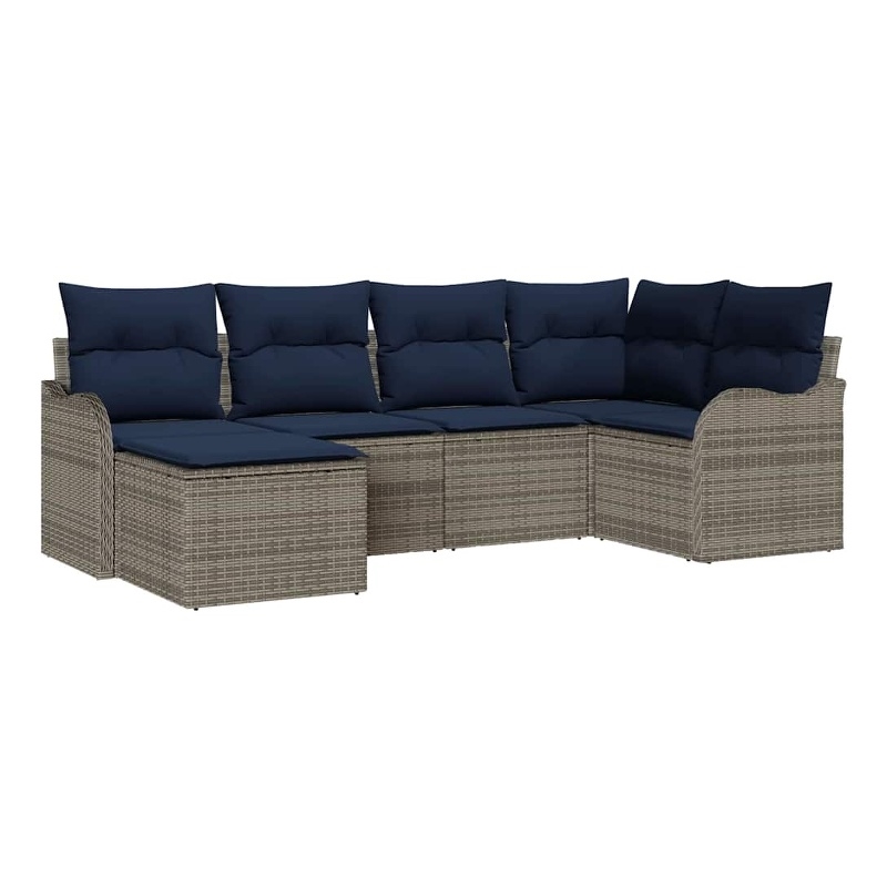 vidaXL Poly Rattan Small Sofa Set in Gray