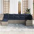 vidaXL Poly Rattan Sofa Set in Gray