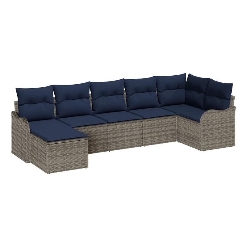 vidaXL Poly Rattan Sofa Set in Gray