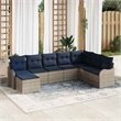 vidaXL Poly Rattan Sofa Set in Gray