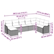 vidaXL Poly Rattan Sofa Set in Gray