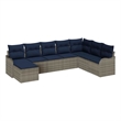 vidaXL Poly Rattan Sofa Set in Gray
