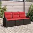 vidaXL Poly Rattan Sofa Set in Brown