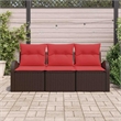 vidaXL Poly Rattan Sofa Set in Brown