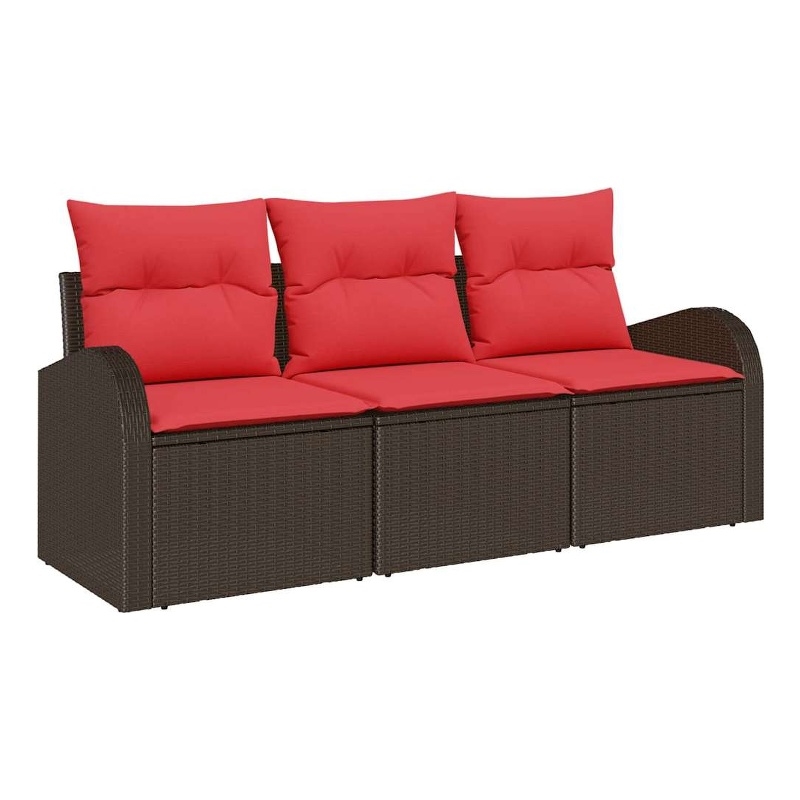 vidaXL Poly Rattan Sofa Set in Brown