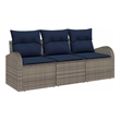 vidaXL Poly Rattan Sofa Set in Gray