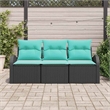 vidaXL Poly Rattan Sofa Set in Black