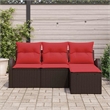 vidaXL Poly Rattan Sofa Set in Brown