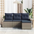 vidaXL Poly Rattan Sofa Set in Gray