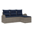 vidaXL Poly Rattan Sofa Set in Gray