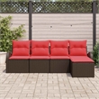 vidaXL Poly Rattan Sofa Set in Brown