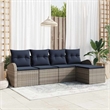 vidaXL Poly Rattan Sofa Set in Gray