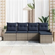 vidaXL Poly Rattan Sofa Set in Gray
