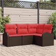 vidaXL Poly Rattan Sofa Set in Brown