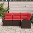 vidaXL Poly Rattan Sofa Set in Brown