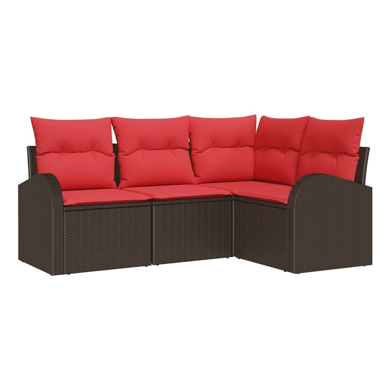 vidaXL Poly Rattan Sofa Set in Brown