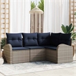 vidaXL Poly Rattan Sofa Set in Gray