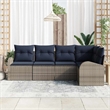 vidaXL Poly Rattan Sofa Set in Gray