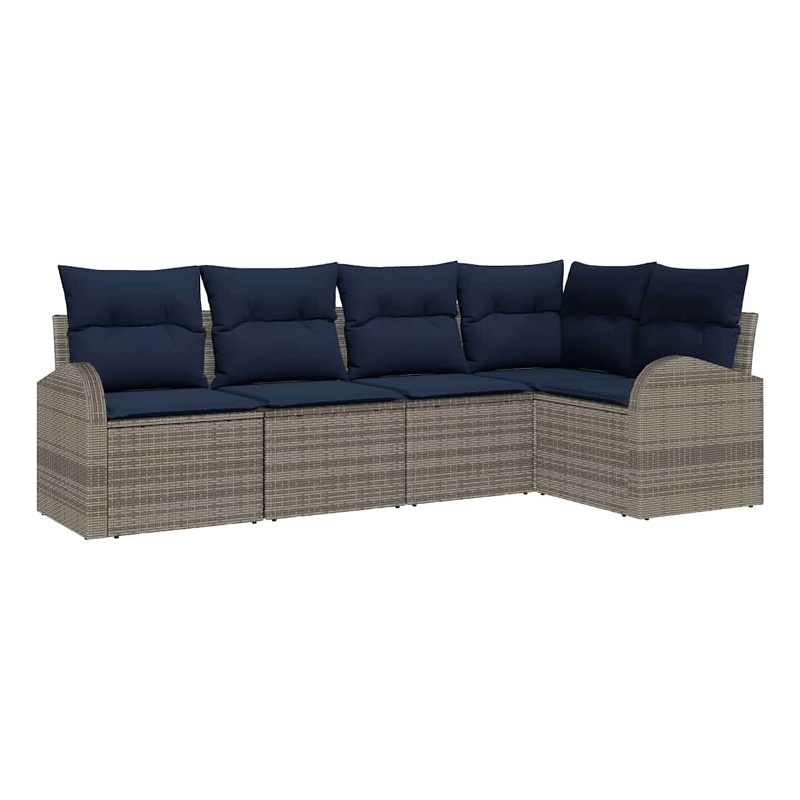 vidaXL Poly Rattan Sofa Set in Gray