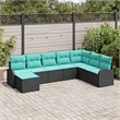 vidaXL Poly Rattan Sofa Set in Black