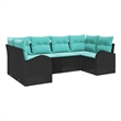 vidaXL Poly Rattan Sofa Set with Cushions in Black