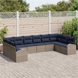 vidaXL Poly Rattan Sofa Set in Gray