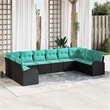 vidaXL Poly Rattan Sofa Set in Black
