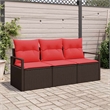 vidaXL Poly Rattan Sofa Set in Brown