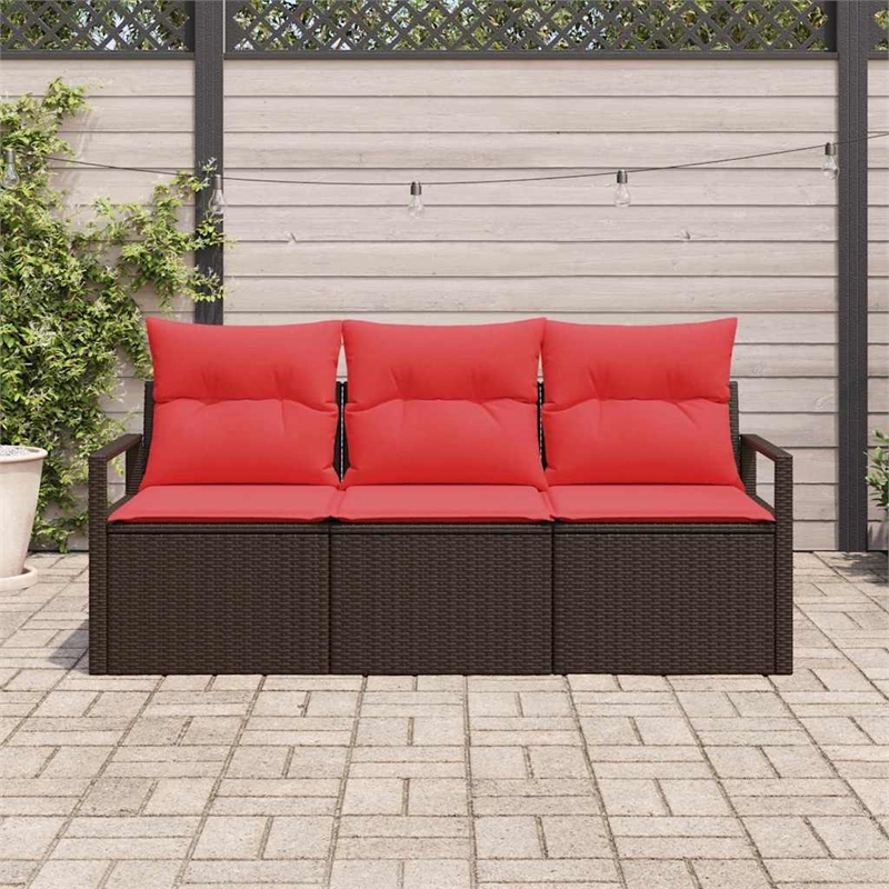 vidaXL Poly Rattan Sofa Set in Brown