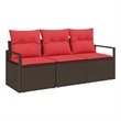 vidaXL Poly Rattan Sofa Set in Brown
