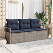 vidaXL Poly Rattan Sofa Set in Gray