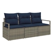 vidaXL Poly Rattan Sofa Set in Gray