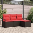 vidaXL Poly Rattan Sofa Set in Brown